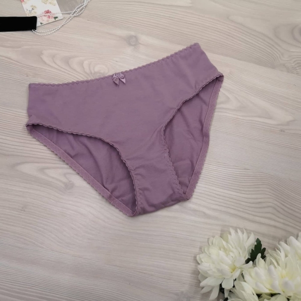 1PCS 100% Organic Cotton Comfy Lilac Ladies Hipster Panty With Cute Bow Cotton Women's Underwear Handmade Panty Lingerie Bridal Gift
