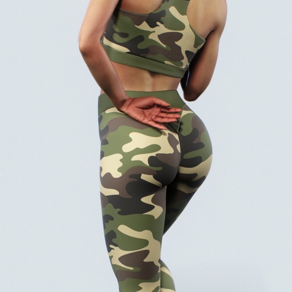 Camo Printed Leggings | Women Sports Apparel Fitness Military Activewear Shaping Sportswear Camouflage Green Brown Gym Gear Yoga Pants Tight