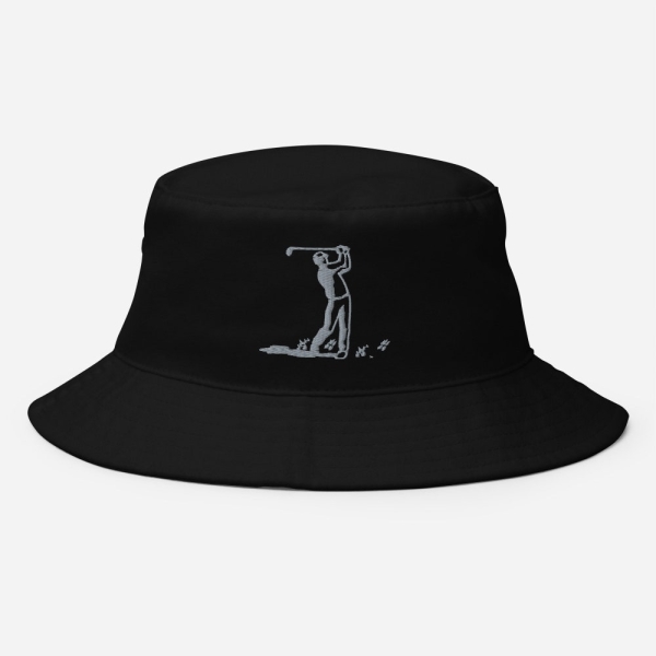 Embroidered Golfer Swinging Bucket Hat - Golf Lover Gift, Sun Protection, Men's & Women's Stylish Headwear, Unique Sports Cap