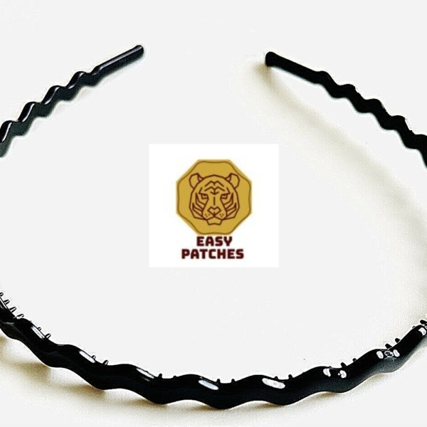 Black Wavy Sports Hairband Headband Girls Womens Ladies Kids Mens Gym Alice Band