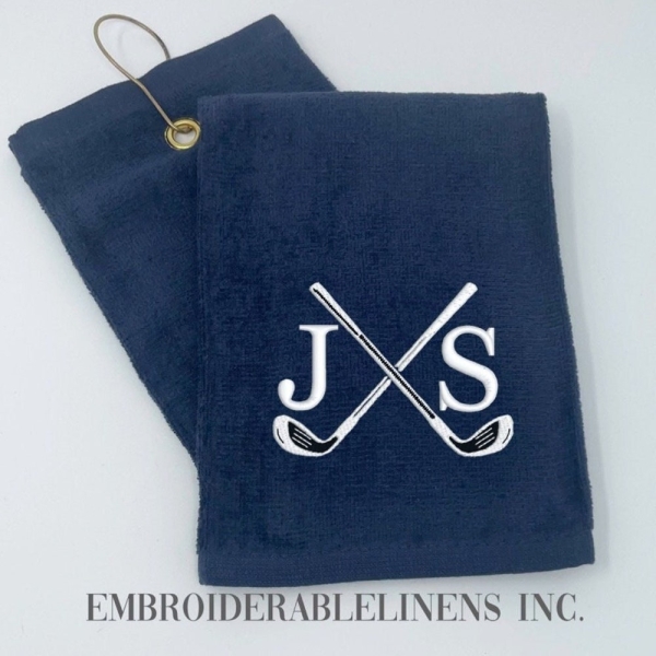 Custom Plush Golf Towel- You Choose Your Font for Monogram You choose your initials or Name You Choose a Thread Color Personalized Golf Gift