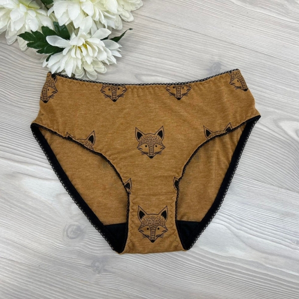 Luxury Organic 1PCS 100% Cotton Elastic Comfy Fox Ladies Hipster Panty Cute Women's Underwear Handmade Panty Lingerie Bridal Gift