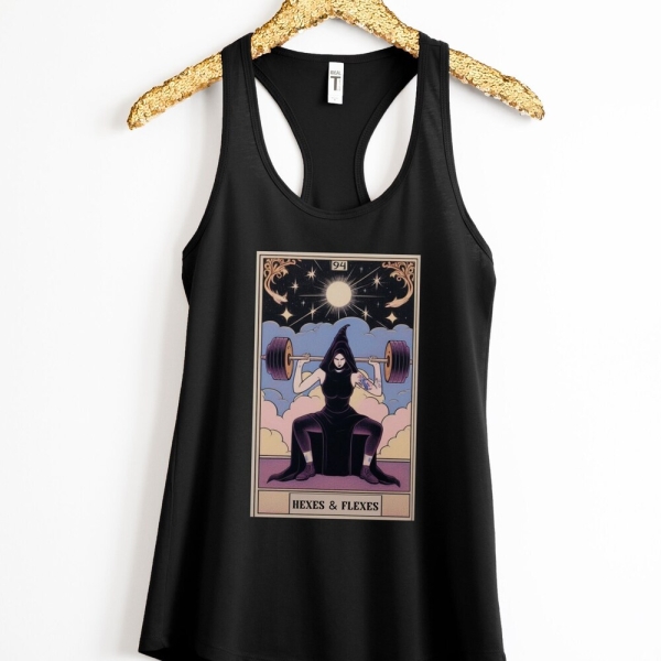 Witchy Gym Tank Top, Ladies Fitness, Gym Lover Gift, Witch Crossfiter, Weight Lifting Personal Trainer Tanktop, Muscle Mommy Workout Clothes