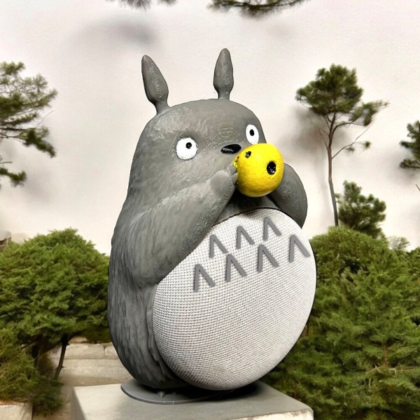 Totoro Google Home Mini Stand | Cute Google Home Holder | Totoro Holder | Cool Google Home Stand | Tototo Playing Music | Cute Totoro Flute