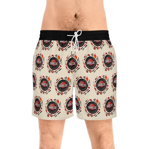 Men's Mid-Length Grill Swim Shorts (AOP)