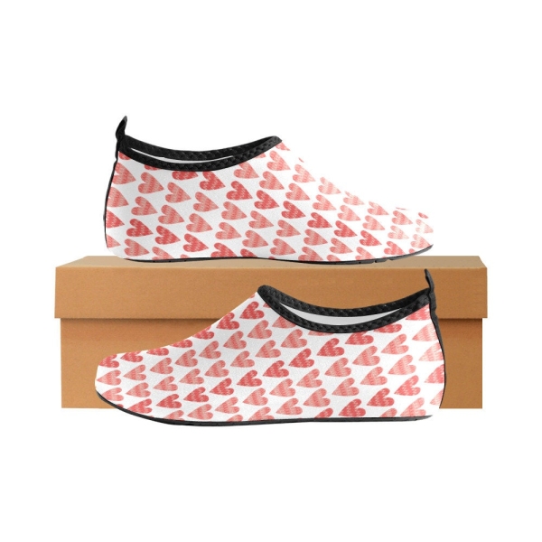 Women's Barefoot hearts Aqua Shoes, Anti-Slip Water Shoes for Beach, Water Sports, Hiking, and Leisure, Barefoot Feel Walking Shoes for Her