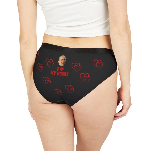 Personalized Women's Underwear, I Heart My Hubby, Custom Face Underwear, Valentine's Day gift for Her, Wedding Gifts