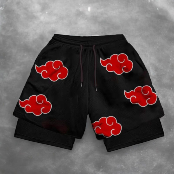 Anime Casual Gym Shorts | Graphic Men's Workout Shorts | Streetwear Shorts, Aesthetic Unisex Bottoms