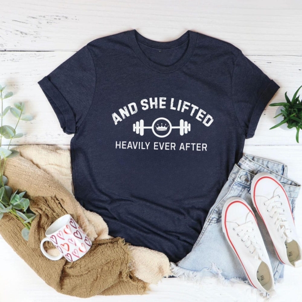 And She Lifted Heavily Ever After Gym Shirt, Women's Gym Gifts, Weightlifting Shirts, Workout Tees, Trainer Shirts, Fitness Shirt, Sport Tee
