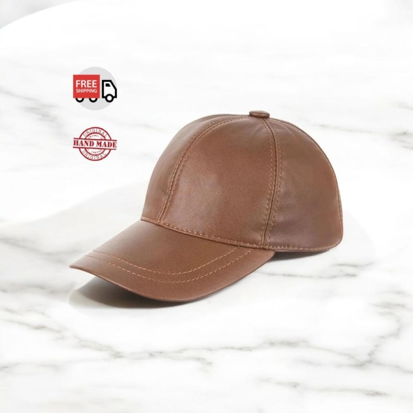 Luxury Handmade Leather Baseball Hat - Premium Quality, Classic Sports Cap for Everyday Wear,  Perfect Gift for Him