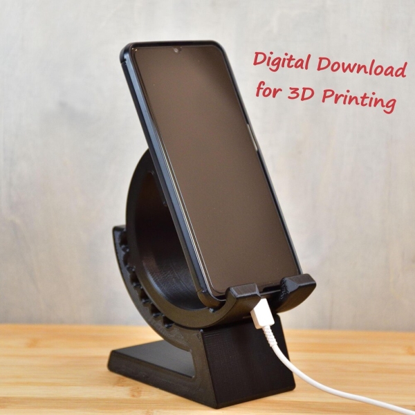 Digital Download - Smartphone gear type adjustable angle support. Cell phone support / stand / holder. - STL File Download