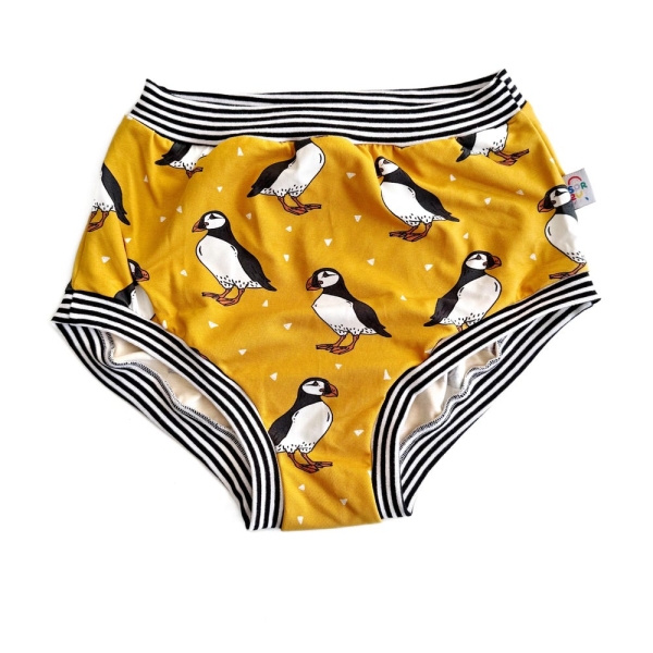 Puffin High Waisted Adult Pants | Women's Knickers | Organic Cotton Underwear