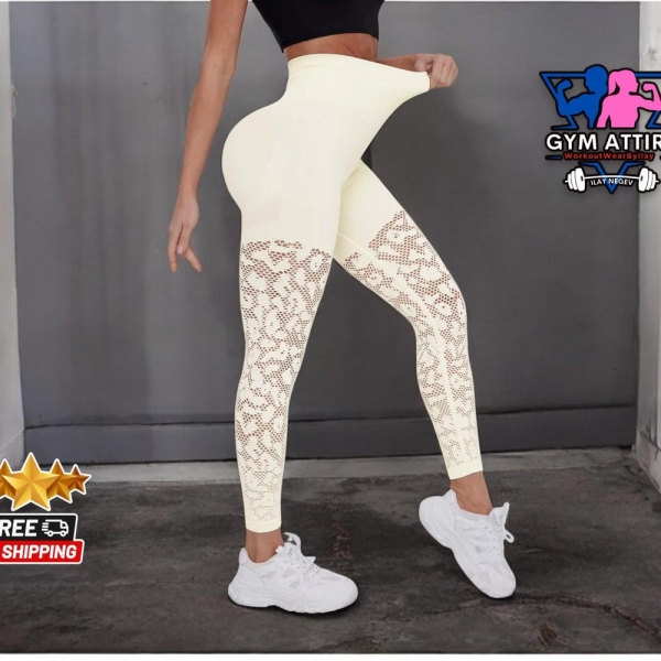Women's High-Waisted Seamless Leggings | Stylish Workout Pants | Stretchy Running Tights | Breathable Gym Fitness Bottoms