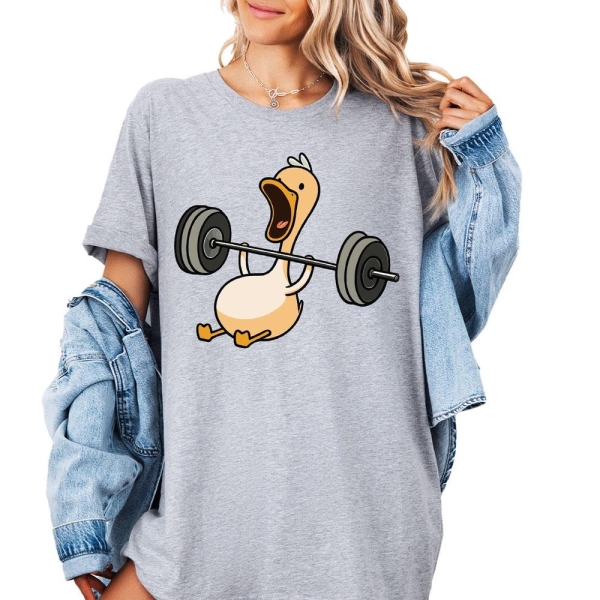 Funny Gym Duck Shirt, Weightlifting Duck Tee, Workout Animal Shirt, Cute Fitness Gym Tee, Lifting Humor Shirt, Gym Lover Gift, Workout Shirt
