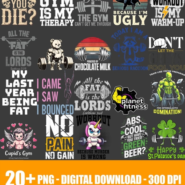 Gym Workout SVG, Fitness PNG, Gym Shirt SVG, Bodybuilding Gym Logo Png