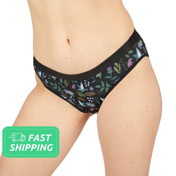 Floral Pattern Women's Underwear / Hummingbird Flower Pattern Women's Underwear