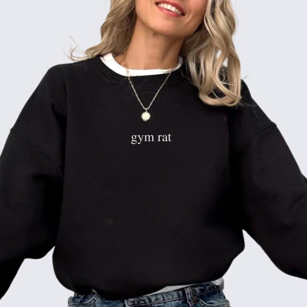 Gym Rat Crewneck Sweatshirt, Workout Sweater, Women's Pump Cover, Fitness Apparel, Gym Girl Outfit, Gift for Her