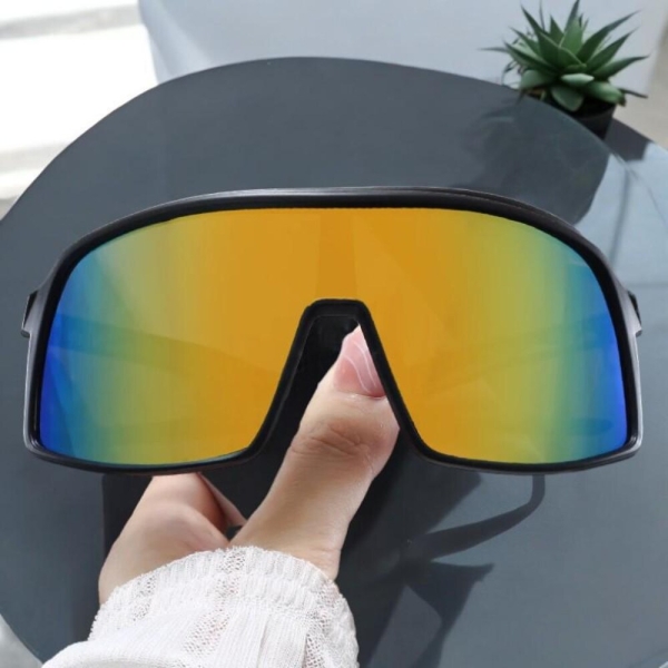 Oversized Shield Polarized Sunglasses for Men or Women - Trendy Sun Shields or Sports Sunglasses for Cycling & Outdoor Adventures