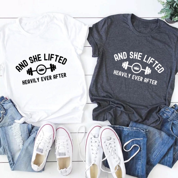 And She Lifted Heavily Ever After Sweatshirt, Women's Gym Sweatshirt, Workout Shirts For Women, Cute Fitness Shirts, Gym Gifts For Women