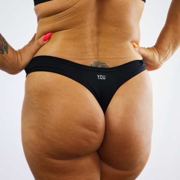 Organic Cotton Black Thong - Sustainable Women's Underwear